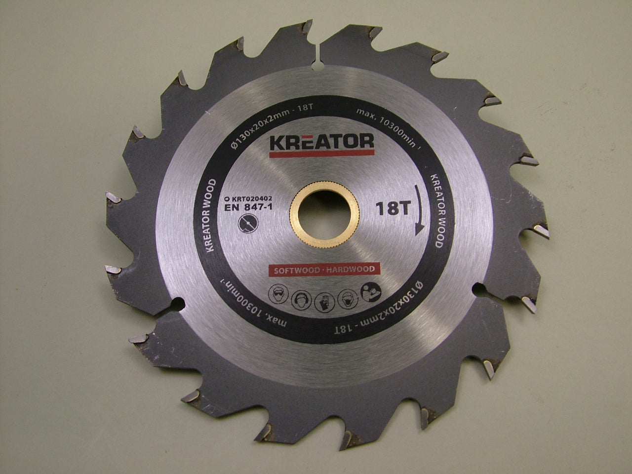 Circular saw blade wood rip cut 130mm 18 teeth 20 bore + 4 reducers