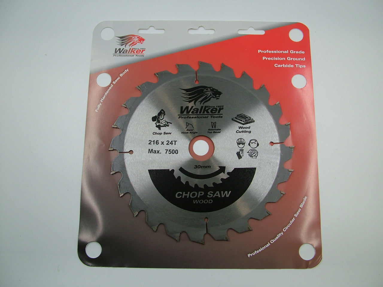 Circular saw blade for chopsaws 216mm 24 teeth 30mm bore