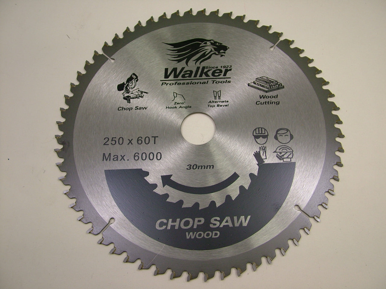 Circular saw blade for chopsaws 250mm 60 teeth 30mm bore
