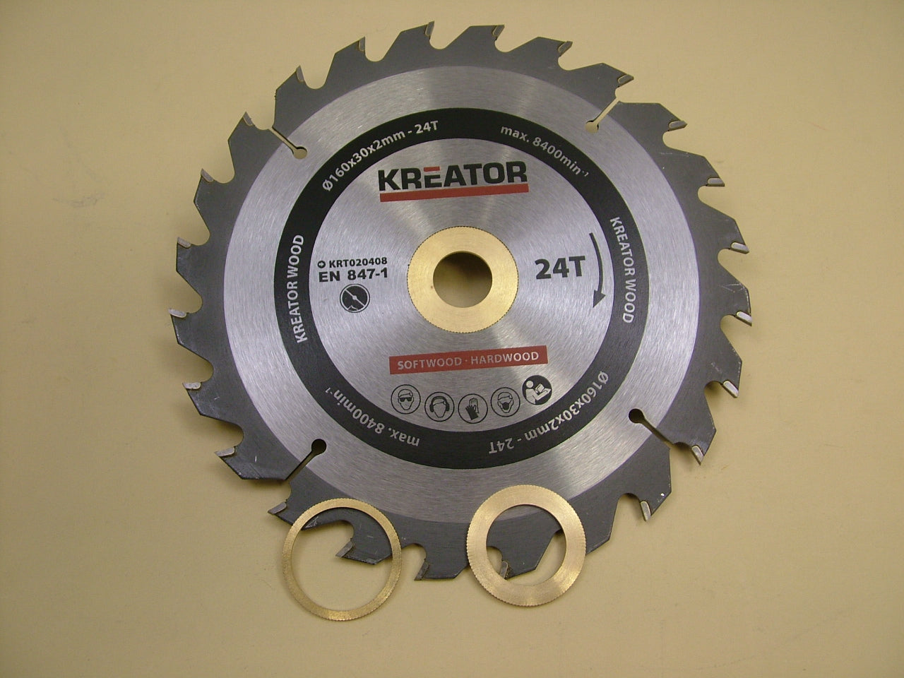 Circular saw blade wood rip cut 160mm 24 teeth 30 bore + 3 reducers