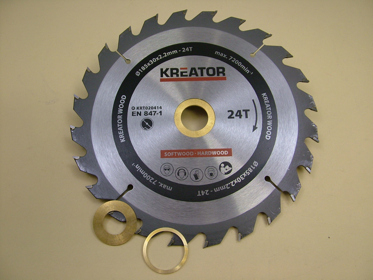 Circular saw blade wood rip cut 185mm 24 teeth 30 bore + 3 reducers