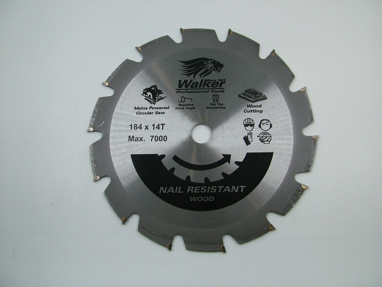Circular saw blade wood with nails 184mm 14 teeth 16mm bore