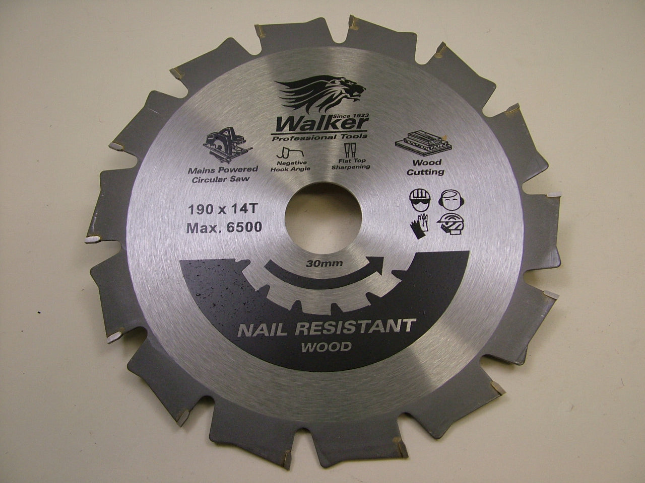 Circular saw blade wood with nails 190mm 14 teeth 30mm bore
