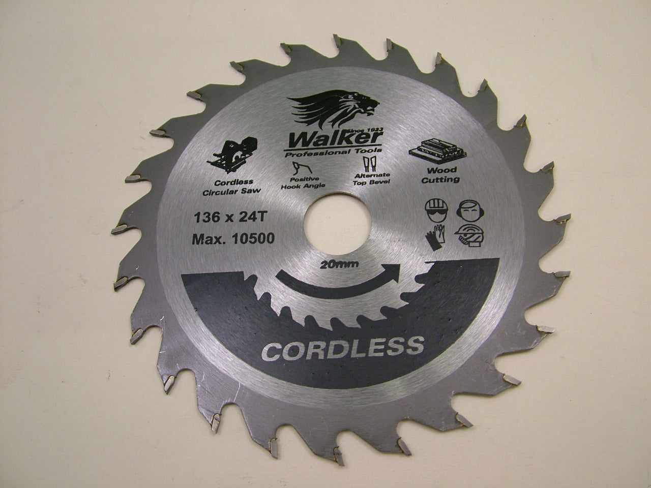 Circular saw blade cordless thin kerf 136mm 24 teeth 20mm bore