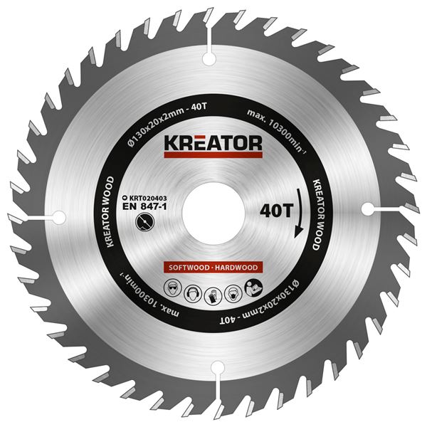 Circular saw blade wood fine cut 130mm 40 teeth 20 bore + 4 reducers