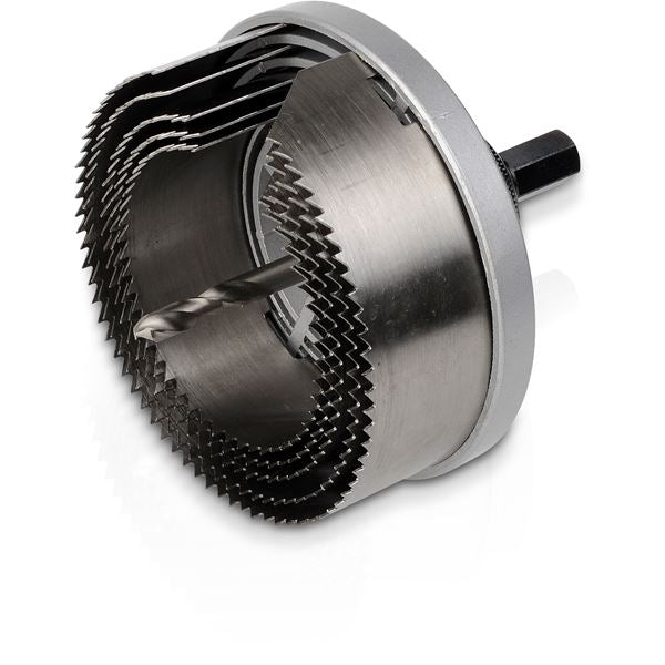 Hole saw cutter set 5 saws large diameter 68 to 100mm